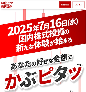 国内株式100円から金額指定取引。楽天証券「かぶピタッ」